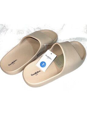Goodfellow & Co Beige Slide Sandals Size 7 Unisex Lightweight Pool Shower Shoes